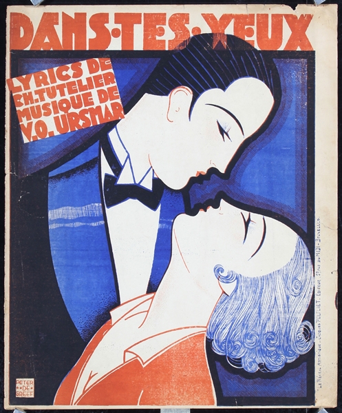 Dans Tes Yeux (Sheet Music Cover) by Peter de Greef, ca. 1926