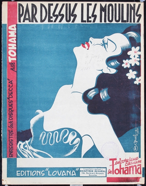 Par Dessus Les Moulins (Sheet Music Cover) by Peter de Greef, ca. 1926