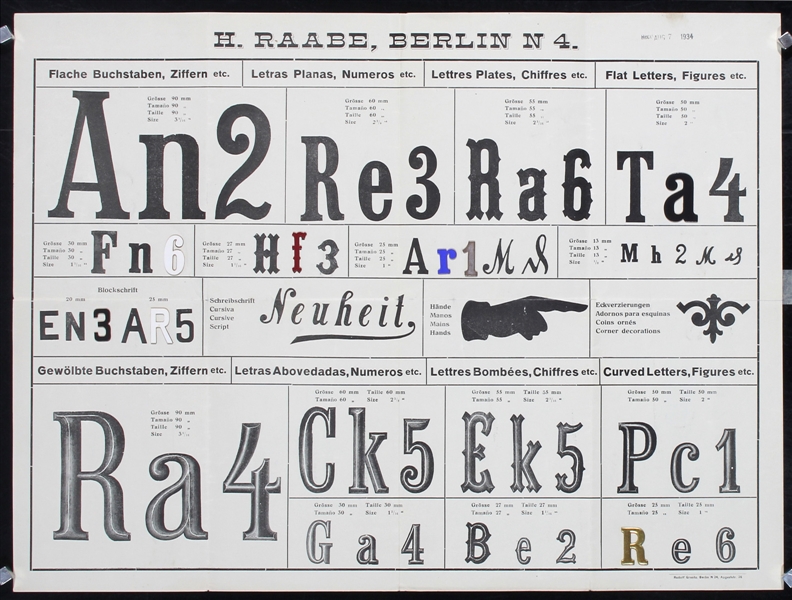 H. Raabe, Berlin - Flache Buchstaben, 1934