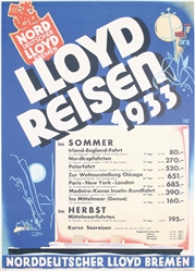 North German Lloyd - Reisen by Hugo Feldtmann, 1933
