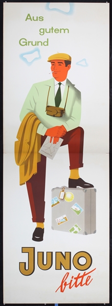 Juno bitte (Man with suitcase) by Walter Müller, ca. 1956