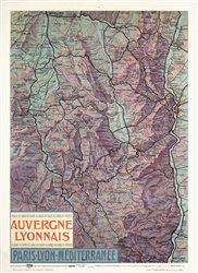 Auvergne Lyonnais (Map) by Frederic-Hugo de Alesi. ca. 1905