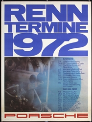 Porsche - Renntermine (Race Schedule) by Erich Strenger (Studio), 1972