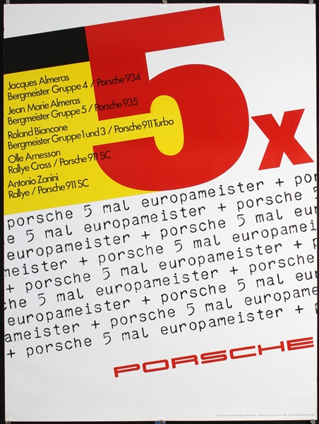 Porsche - 5 x Europameister by Erich Strenger (Studio), 1980