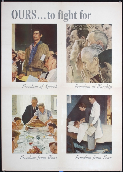 Ours to fight for (Four Freedoms) by Norman Rockwell, 1943