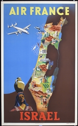 Air France - Israel by Renluc, 1951