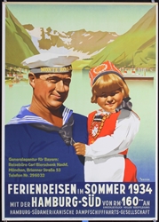 Hamburg-Süd - Ferienreisen im Sommer by Ottomar Anton, 1934