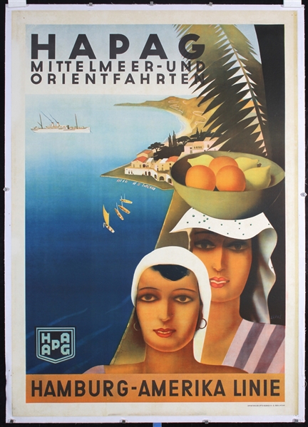 HAPAG - Mittelmeer- und Orientfahrten by Otto Arpke, ca. 1933