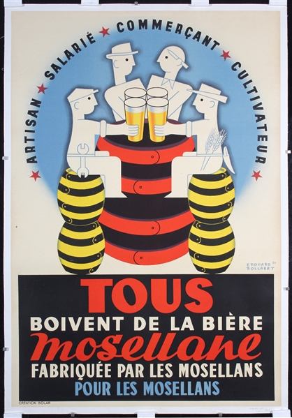 Tous Boivent De Las Biere Mosellane by Edouard Bollaert, 1950