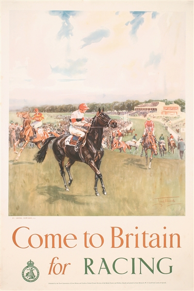 Come to Britain for Racing by Lionel Edwards, ca. 1945