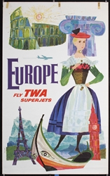 TWA Superjets - Europe by David Klein, ca. 1965