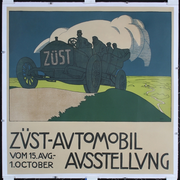 Züst-Automobil Ausstellung by Olaf Gulbransson, 1907