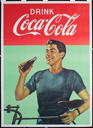 Drink Coca-Cola (Man with Bike) by Anonymous, ca. 1950