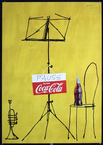 Coca Cola (Music Stand) by Herbert Leupin, 1953