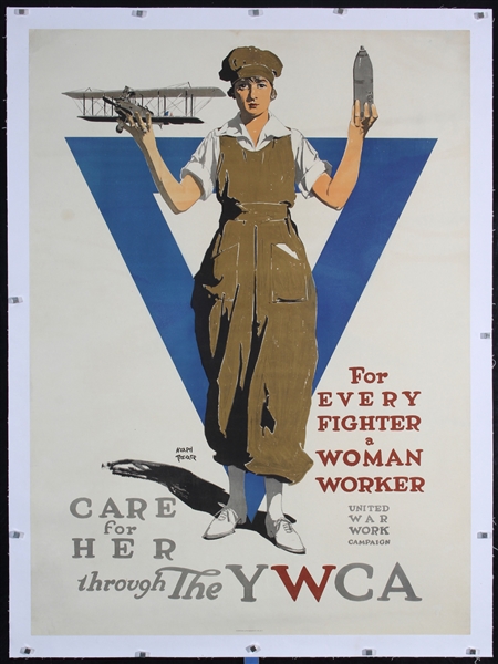 YWCA - For Every Fighter a Woman Worker by Adolph Treidler, ca. 1918