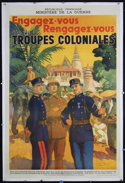 Engagez-vous dans les Troupes Coloniales by Leon Fauret, ca. 1935