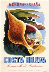 Costa Brava - Gerona Espana by Viza, ca. 1955