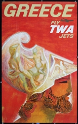 TWA - Greece by David Klein, 1965