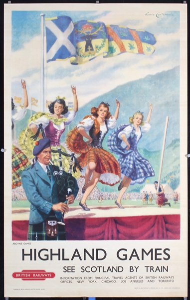 Highland Games - See Scotland by Train by Lance Cattermole, ca. 1955