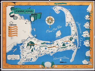 A Map of Cape Cod by Paige, Paul, ca. 1940