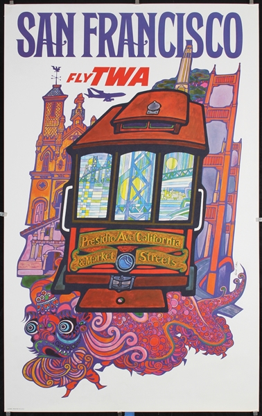 TWA - San Francisco (Cable Car) by David Klein, ca. 1968