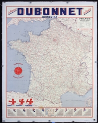 Dubonnet Quinquina (Map of France) by Anonymous, 1952