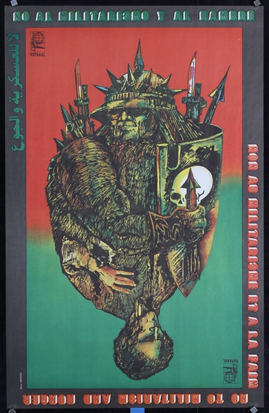 No to Militarism and Hunger (OSPAAAL) by Rafael Morante, 1981