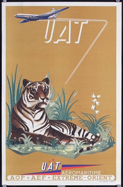 UAT - Aeromaritime (Tiger) by Toni Mella, ca. 1950