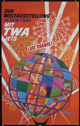 TWA  - New York - Weltaustellung (Worlds Fair) by David Klein, 1961