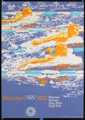 Olympic Games München (Swimming - English Text) by Otl Aicher, 1972