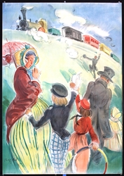 no text (Centenary of the Swiss Railway) by Fritz Traffelet, 1947