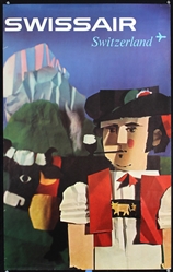 Swissair - Switzerland by Nikolaus Schwabe, 1961