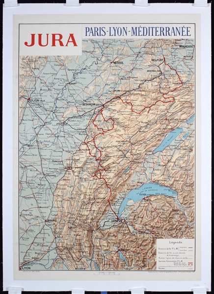 Jura (Map) by Jean Dollfus, 1926