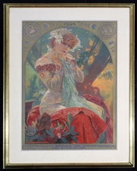 Lefevre-Utile - Sarah Bernhardt by Alphonse Maria Mucha, 1903