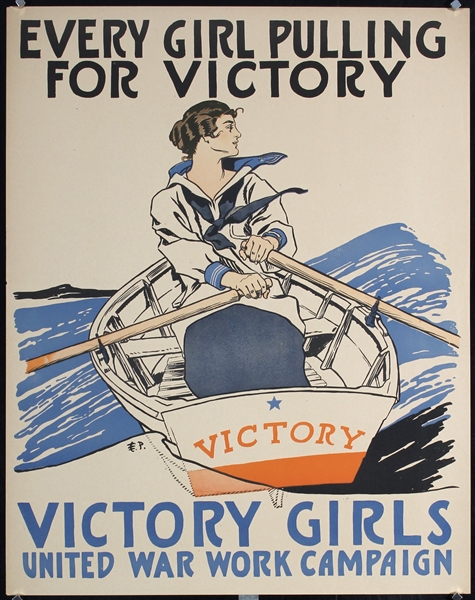 Every Girl Pulling For Victory - Victory Girls by Edward Penfield, ca. 1918