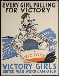 Every Girl Pulling For Victory - Victory Girls by Edward Penfield, ca. 1918