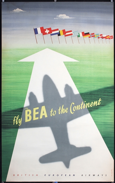 Fly BEA to the Continent (British European Airways) by David Caplan, ca. 1950