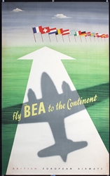 Fly BEA to the Continent (British European Airways) by David Caplan, ca. 1950