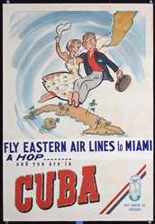 Cuba - Easter Air Lines to Miami by Oliva Robain, ca. 1956