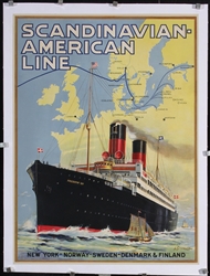 Scandinavian American Line - New York Norway by A. Gronholdt, ca. 1920