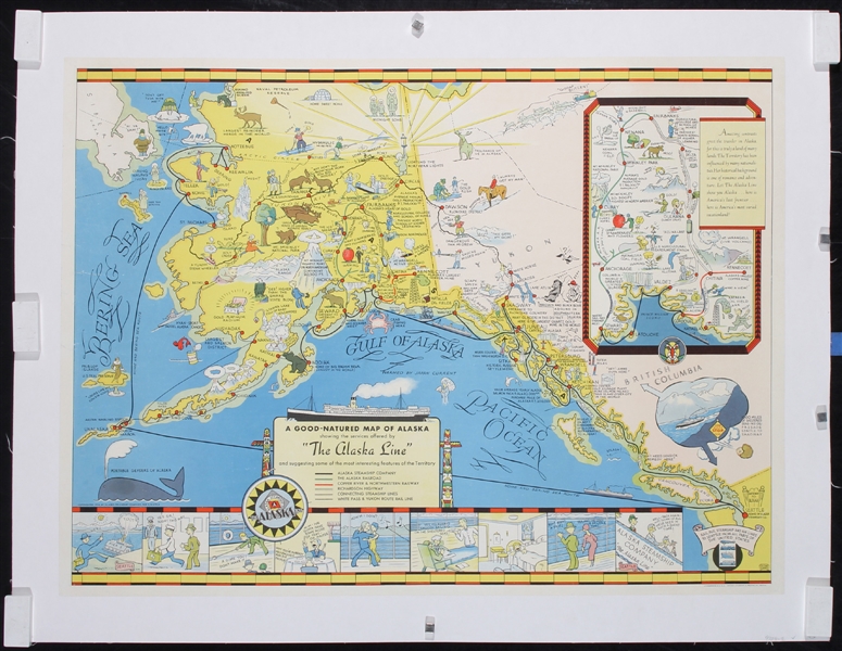 The Alaska Line (A Good-Natured Map of Alaska) by Edward Cailly, 1934