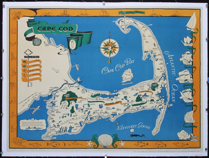 A Map of Cape Cod by Paul Paige, ca. 1940