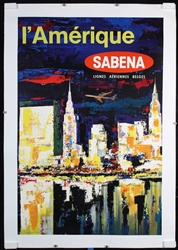 Sabena - lAmerique by Brisart, ca. 1958