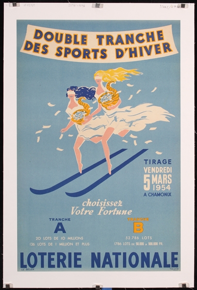 Loterie Nationale (Skiers) by Tauzin, 1954