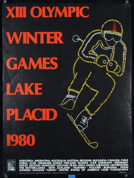 XIII Olympic Winter Games - Lake Placid (2 Posters) by Frank Levi, 1980