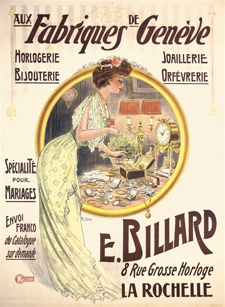 E. Billard by Raoul-Edward Hem, 1922