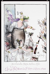 Clos du Val Wine Co. Napa California (10 Posters) by Ronald Searle, 1981 - 1985