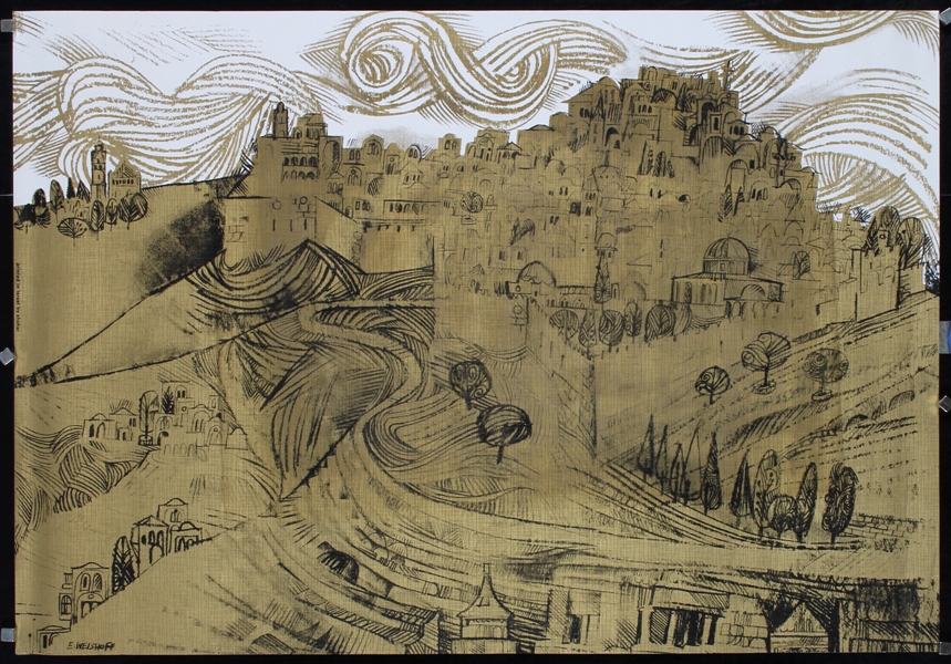 Untitled (Jerusalem - 3 Posters/Prints) by Eliezer Weishoff, 1969