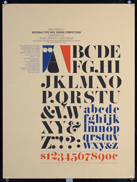 National Type Face Design Competition by Herb Lubalin, 1964