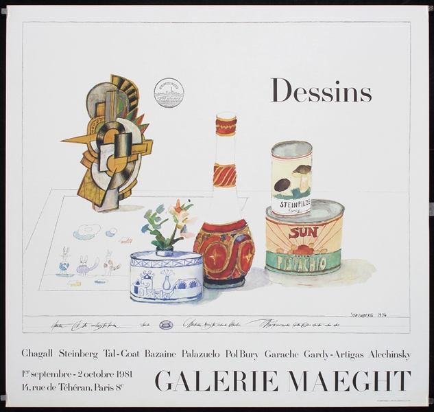 Dessins - Galerie Maeght by Saul Steinberg, 1981